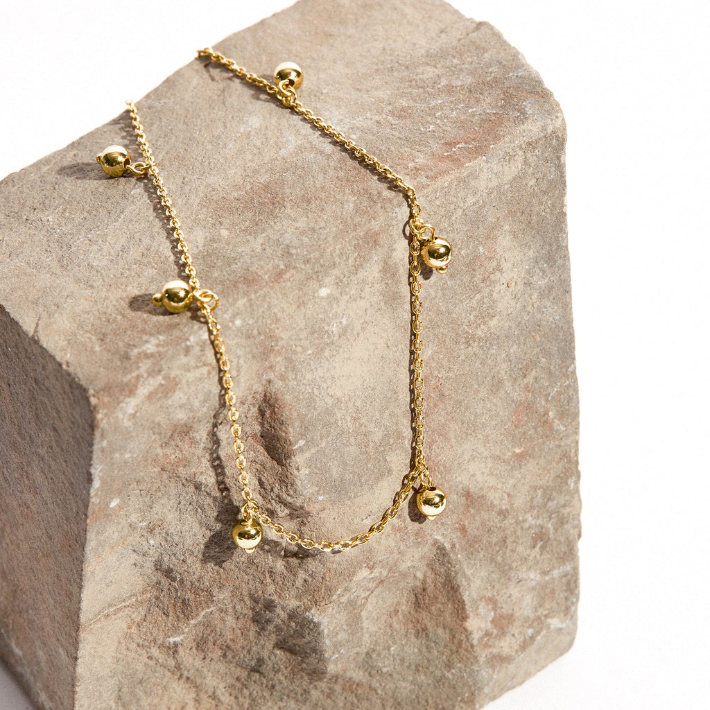 Charm Link Round Gold Anklet Yellow Gold Anklet 