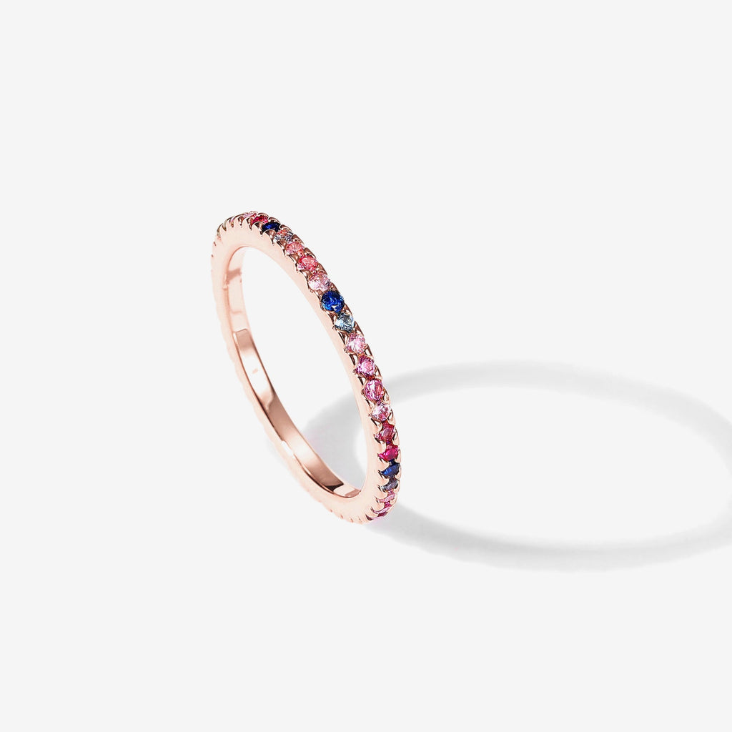 Colored Mila Eternity Band Multi-Colored, Rose Gold, 5, 6, 7, 8, 9 Ring 