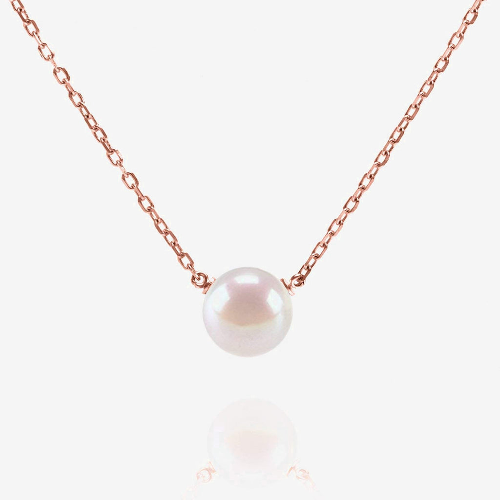 Pearl Necklace Rose Gold Necklace 