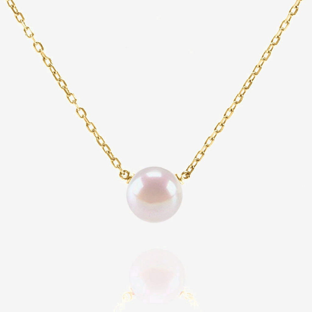 Pearl Necklace Yellow Gold Necklace 