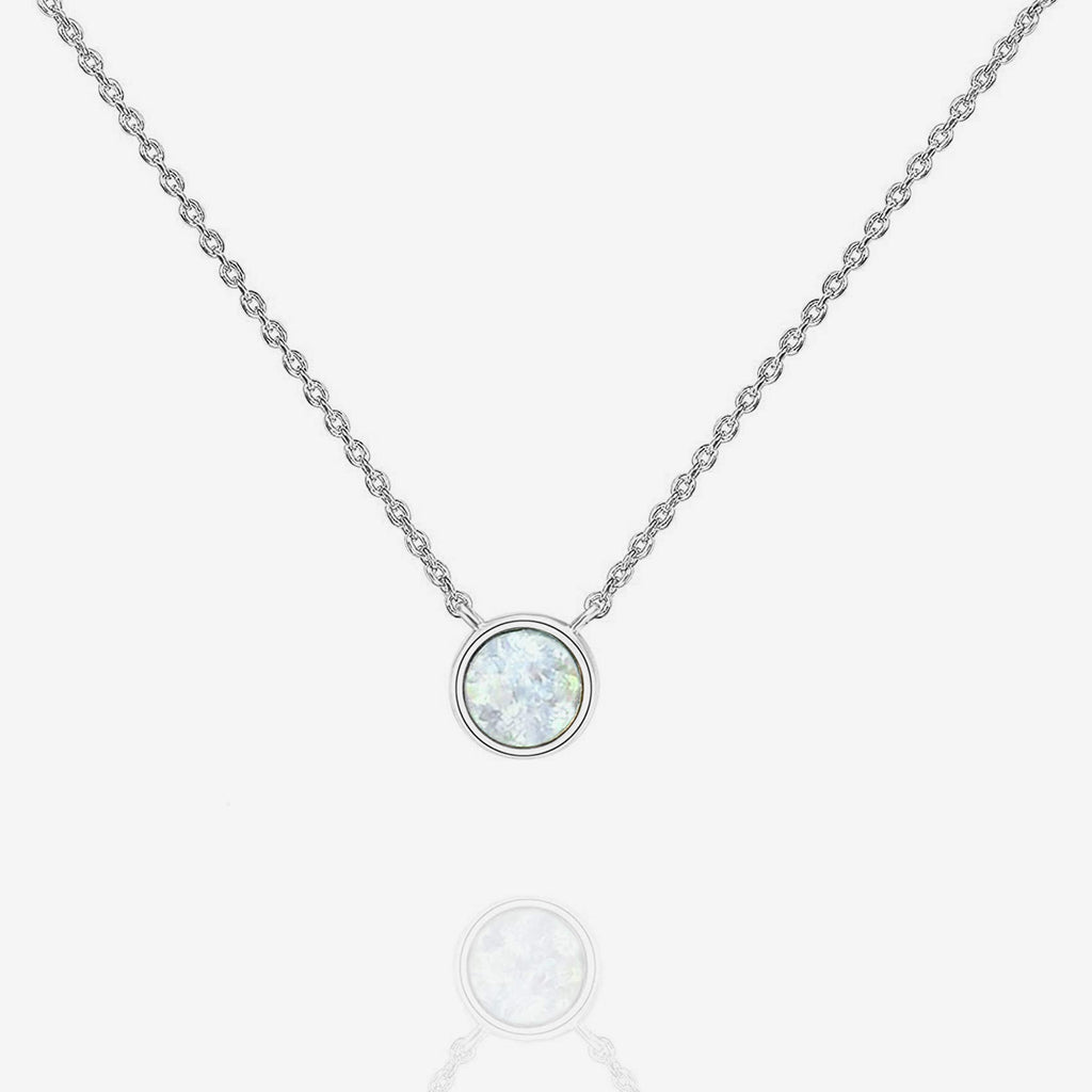 Opal Necklace White Gold White Opal Necklace 