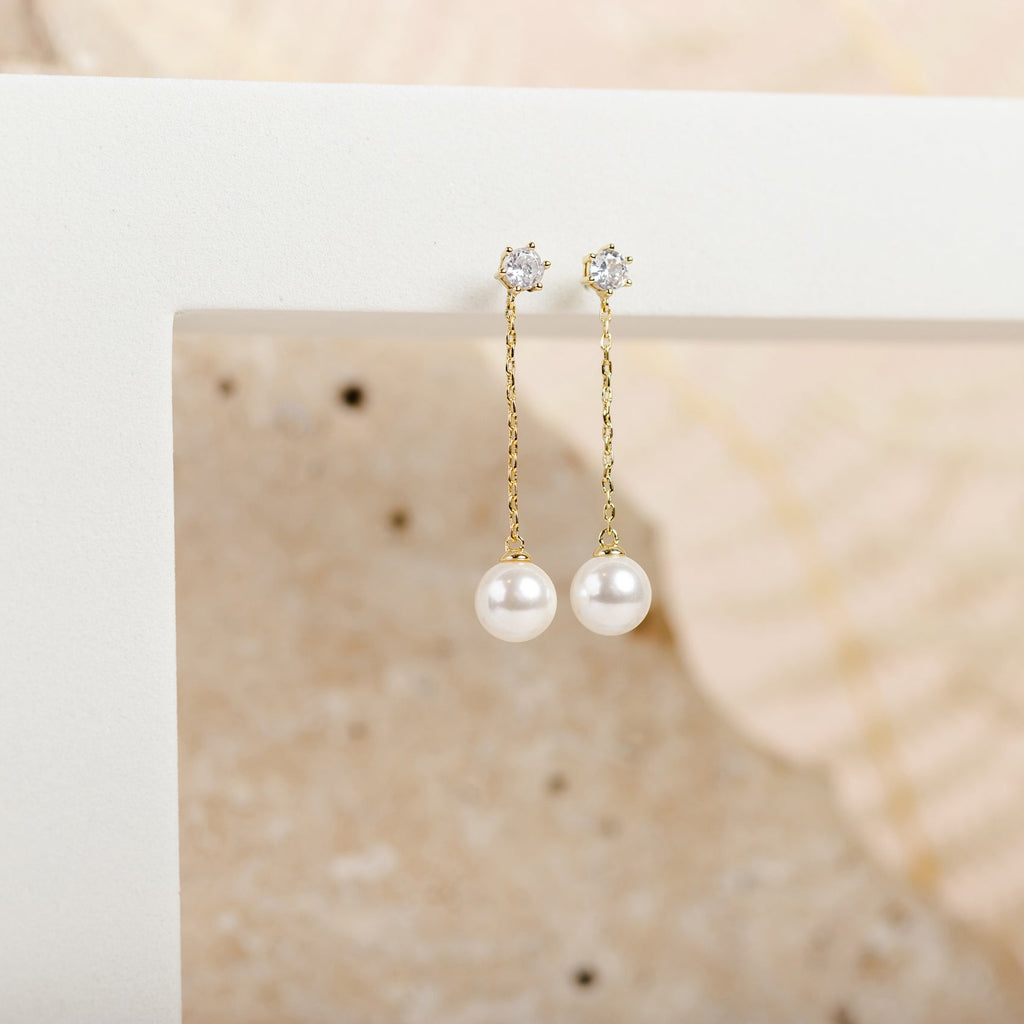 Sola Pearl Studs Yellow Gold Earring 