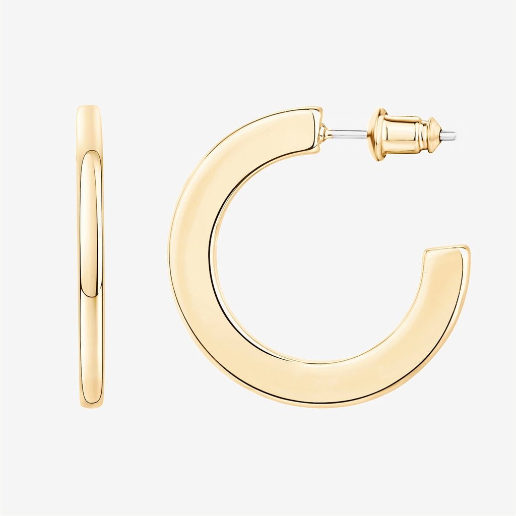 Flat Gold Hoops product-hide Earring 